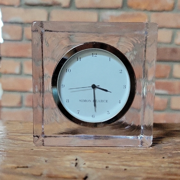 SIMON PEARCE WOODBURY GLASS CLOCK